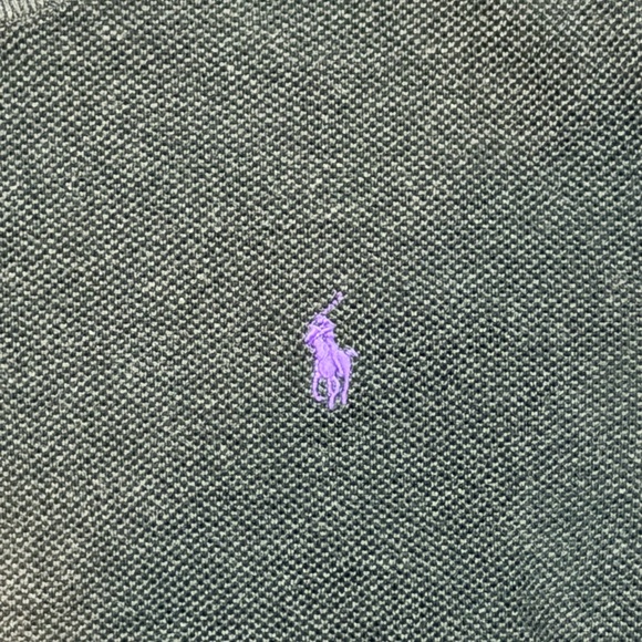 Vtg Polo Ralph Lauren Sweater MENS XL Black Purple Logo 100% Pima Cotton - Picture 3 of 4